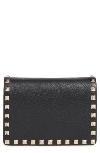 Women's Valentino Rockstud Leather Wallet On A Chain -