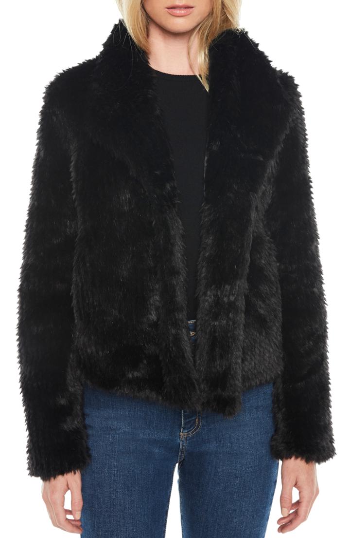 Women's Bardot Crop Faux Fur Jacket