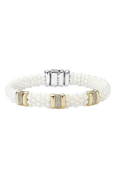 Women's Lagos 'white Caviar' Three Station Bracelet