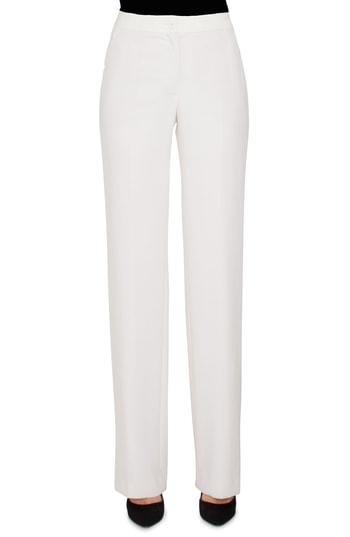 Women's Akris Carl Elastic Waist Double Face Wool Blend Pants - White