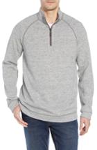 Men's Tommy Bahama On The Doubles Mock Neck Quarter Zip Pullover - Grey