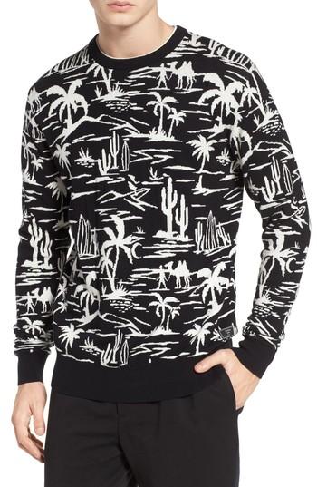Men's Scotch & Soda Jacquard Pattern Sweatshirt - Black