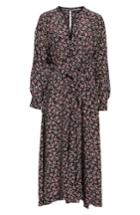 Women's Isabel Marant Lympia Floral Print Silk Dress Us / 34 Fr - Black