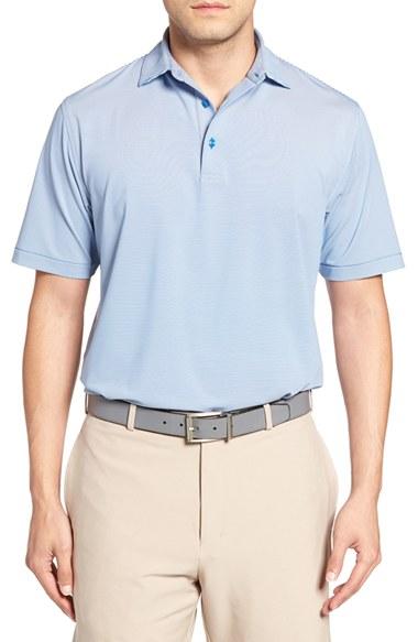 Men's Peter Millar Jubilee Stripe Golf Polo - Blue