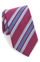 Men's David Donahue Stripe Silk Tie, Size X-long - Pink