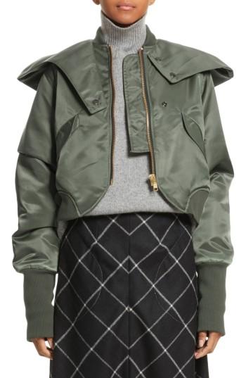 Women's Vejas Oversized Crop Nylon Bomber Jacket