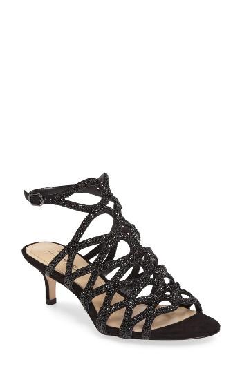 Women's Imagine By Vince Camuto Kami Glitter Cage Sandal .5 M - Black