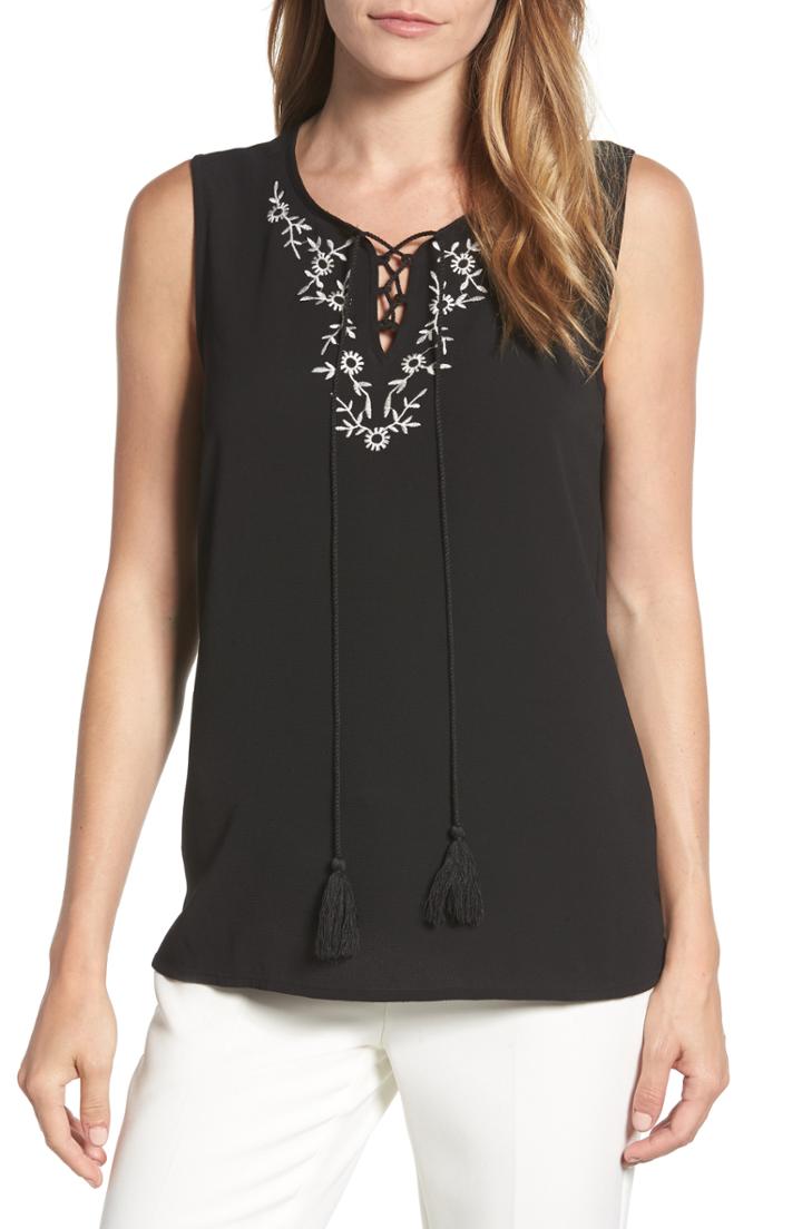 Women's Chaus Embroidered Sleeveless Blouse