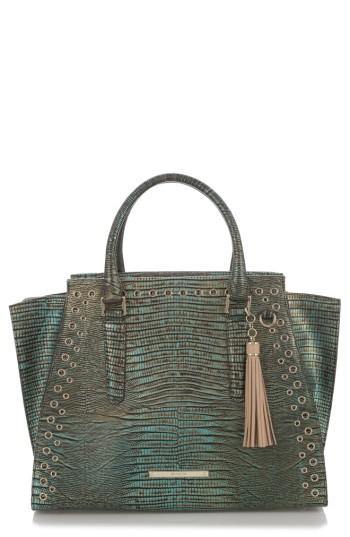Brahmin Moa Priscilla Leather Satchel - Green