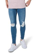 Men's Topman Arthur Ripped Stretch Skinny Jeans X 34 - Blue