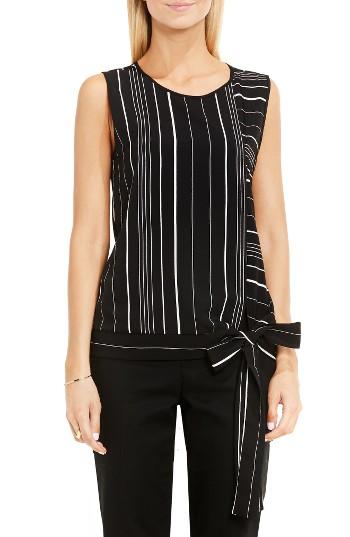 Women's Vince Camuto Pencil Stripe Tie Front Blouse