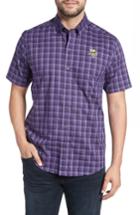 Men's Cutter & Buck Minnesota Vikings - Fremont Regular Fit Check Sport Shirt - Purple