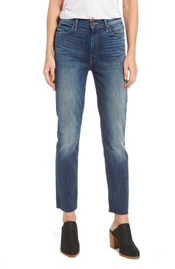 Women's Mother Rascal Straight Leg Ankle Jeans - Blue