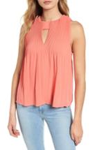 Women's Chelsea28 Pleated Keyhole Blouse - Coral