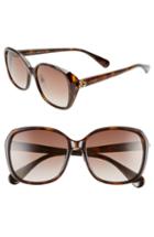 Women's Gucci 57mm Square Sunglasses - Havana