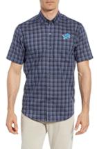 Men's Cutter & Buck Detroit Lions - Fremont Regular Fit Check Sport Shirt - Blue