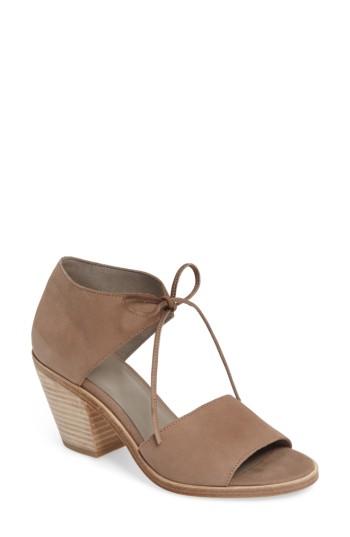 Women's Eileen Fisher Ann Ankle Tie Sandal .5 M - Beige