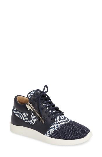 Women's Giuseppe Zanotti Mixed Media Zip Sneaker