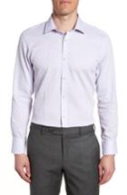 Men's Ted Baker London Racking Trim Fit Dot Dress Shirt .5 32/33 - Purple