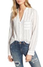 Women's Bp. Dot Stripe Button Front Shirt - Ivory