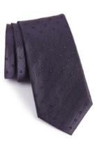 Men's Calibrate Handmade Dot Silk Tie, Size - Purple