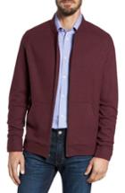 Men's Nordstrom Men's Shop Wool Blend Fleece Bomber Jacket - Burgundy