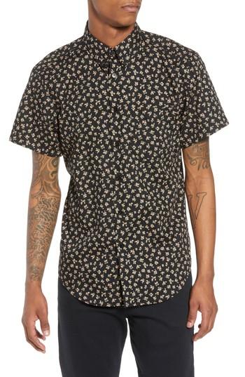 Men's Naked & Famous Denim Vintage Flowers Print Shirt - Black