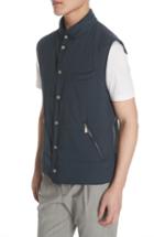 Men's Eleventy Quilted Vest With Detachable Hood, Size - Blue