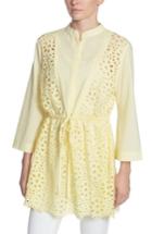 Women's Catherine Catherine Malandrino Emelia Eyelet Tie Front Tunic - Yellow