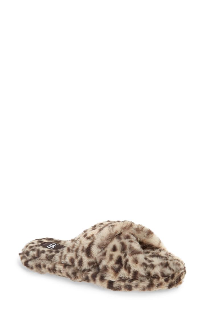 Women's Bp. Fab Faux Fur Slipper /6 M - Brown