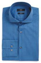 Men's Boss Jason Slim Fit Check Stretch Dress Shirt - Blue