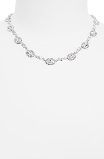 Women's Nadri Oval Halo Collar Necklace