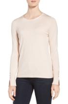 Women's Emerson Rose Cuff Detail Silk Blend Crewneck Sweater - Pink