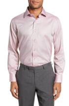 Men's Lorenzo Uomo Trim Fit Texture Dress Shirt - 34 - Red
