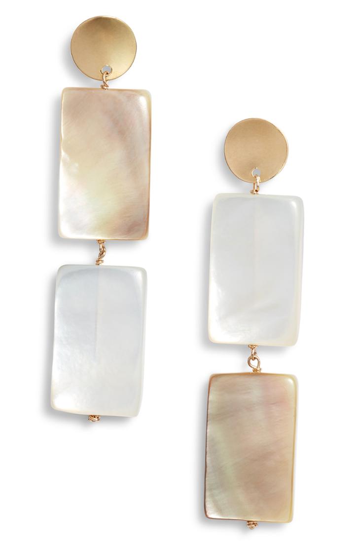 Women's Marida Structure Mother Of Pearl Drop Earrings