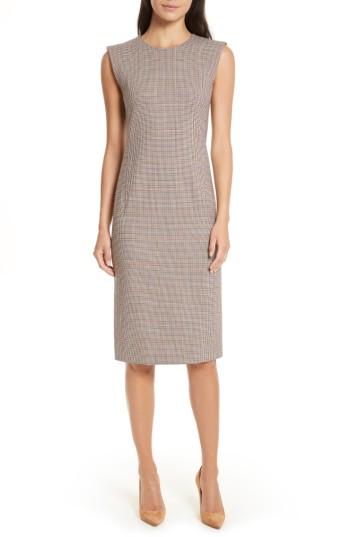 Women's Theory Windowpane Check Power Dress - Beige
