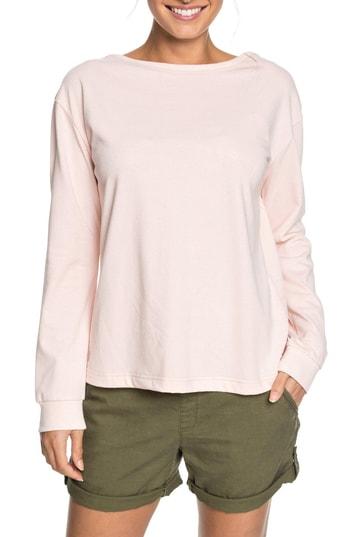 Women's Roxy Journey On Open Back Sweatshirt - Pink