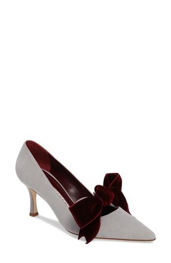 Women's Manolo Blahik Serba Lace-up Pump .5us / 38.5eu - Grey