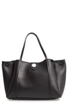 Maison Margiela Number Embossed Leather Button Tote - Black