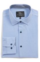 Men's W.r.k Trim Fit Stretch Houndstooth Dress Shirt .5 - Blue