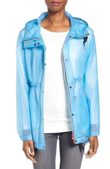 Women's Hunter 'original Smock' Hooded Drawstring Waterproof Jacket - Blue