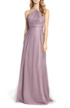 Women's Monique Lhuillier Bridesmaids Tulle Halter Style Gown - Purple
