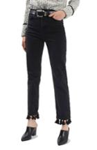 Women's Topshop Tassel Hem Straight Leg Jeans