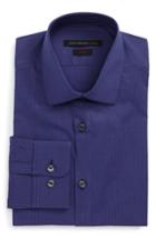 Men's John Varvatos Star Usa Slim Fit Stretch Check Dress Shirt R - Blue