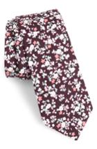 Men's 1901 Venera Floral Cotton Tie, Size - Purple