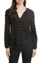 Women's M Missoni Tie Neck Openwork Knit Top Us / 40 It - Black
