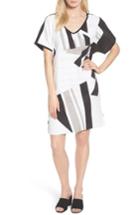 Women's Ming Wang Geometric Jacquard Tunic Dress - Beige