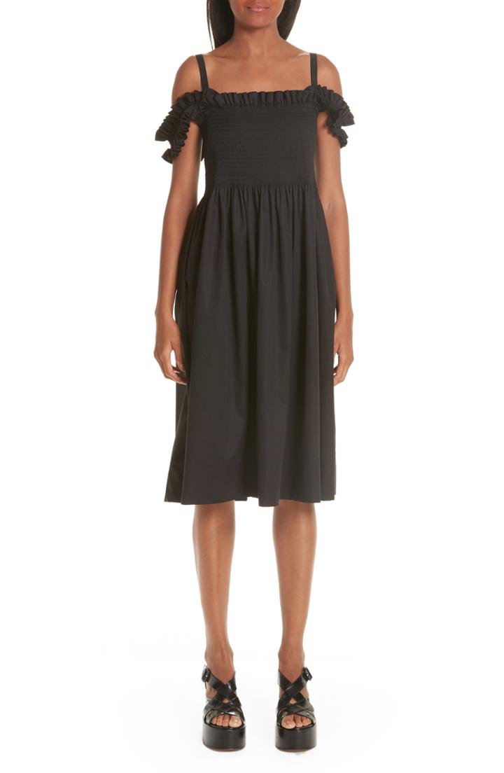 Women's Molly Goddard Paula Shirred Off The Shoulder Dress