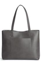Sole Society Oversize Faux Leather Tote - Grey