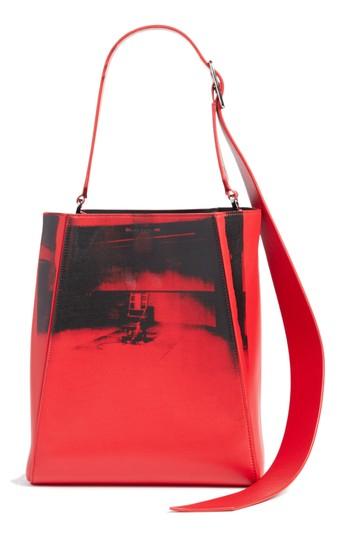 Calvin Klein 205w39nyc Andy Warhol Foundation Electric Chair Leather Bucket Bag - Red